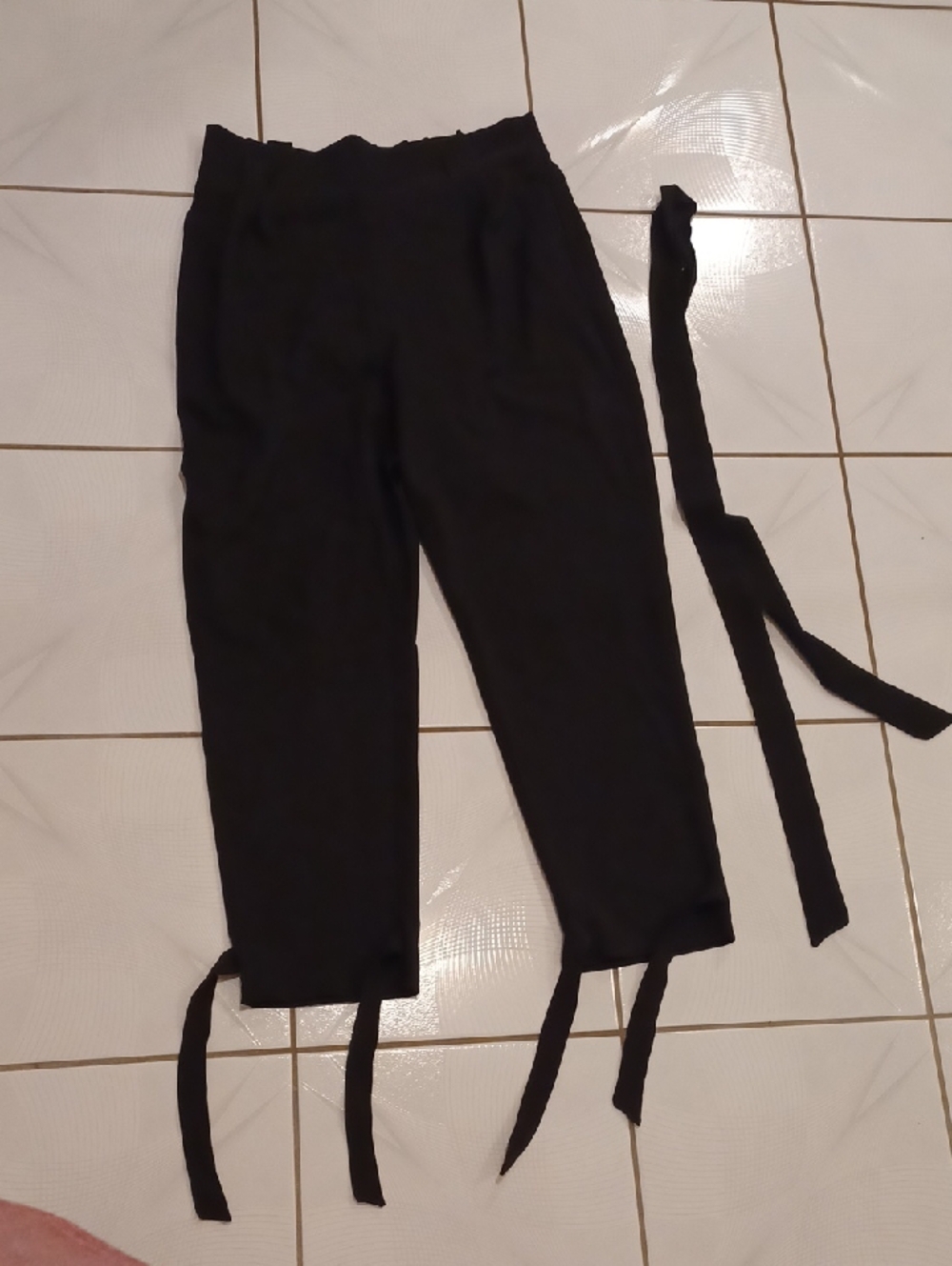 4/$60 New Grace Karin Black Ankle Tie-Hem Pants - Size 2XL